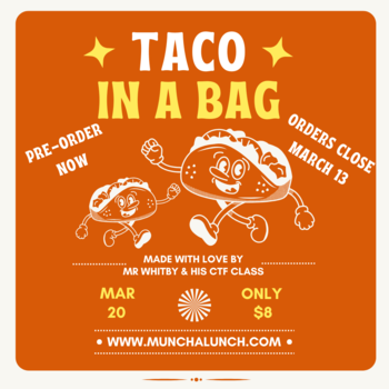 Walking taco's announcing taco in a bag.